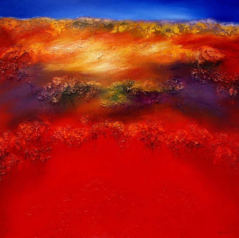 SOLD Red Earth Oil on Canvas 122cm x 122cm Watershed Gallery