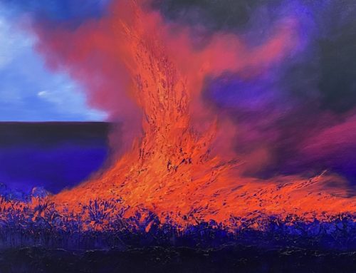 FIRE IN THE CANE FIELDS 122 X 182CM