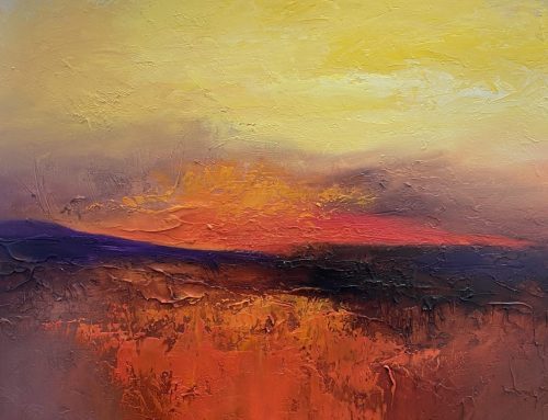 GOLDEN SUMMER SUNSET  76 X 76CM