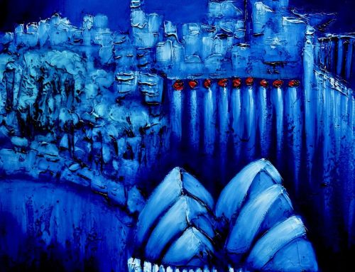 HARBOUR LIGHTS #2  61 X 61CM