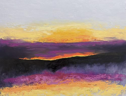GLOWING SUNSET  124 X 124CM