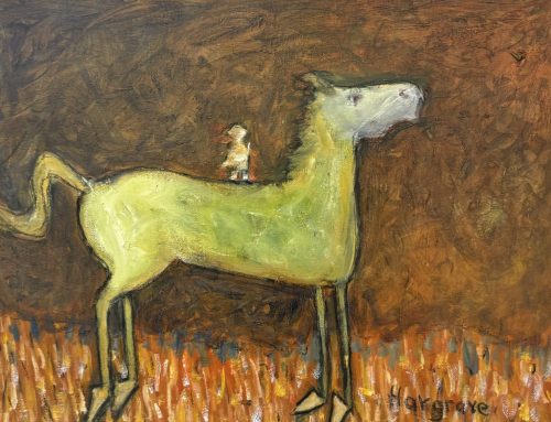 STONES GUARD A DARK REPOSE  30 X 40CM