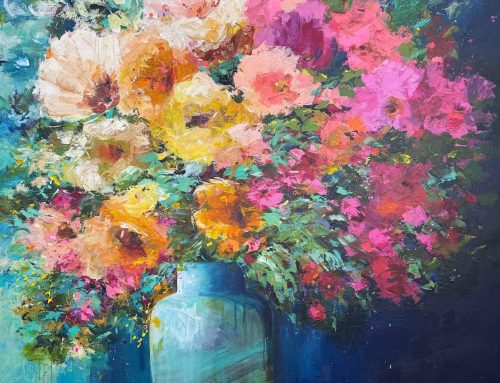 BLOOM IN SHADOW AND LIGHT 125 X 125CM